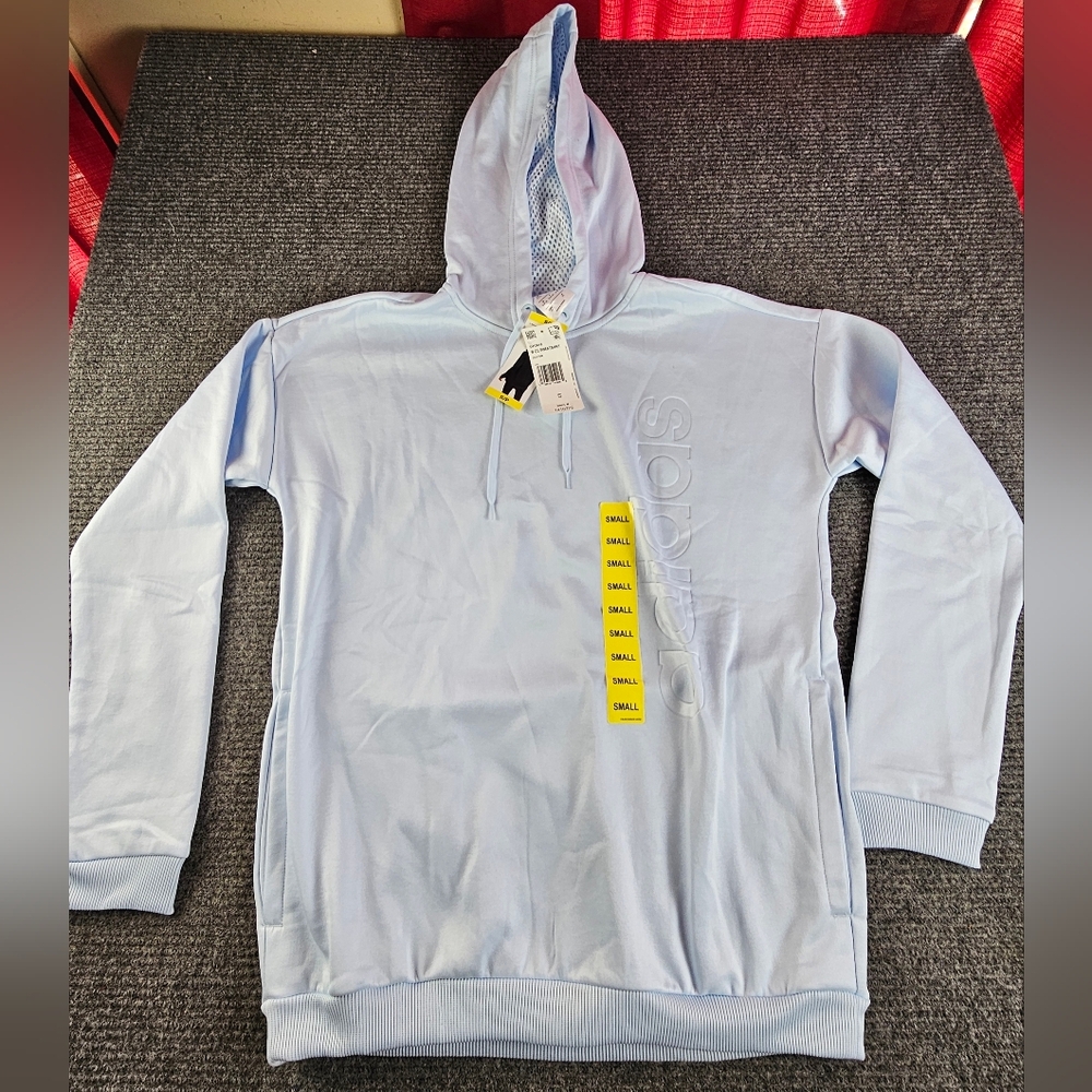 Adidas Womens Small Petite Light Blue Hoodie New